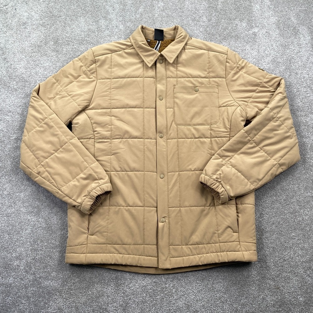 Under Armour UA Expanse Quilted Snap Shacket Jacket Men's Size S Tan 1387030